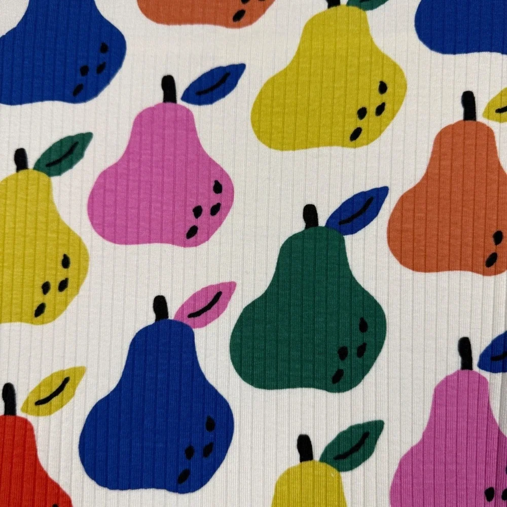 Hanna‎ Andersson Girls Ribbed Colorful Pears Print Long Sleeve Dress Size 12 - Picture 7 of 7